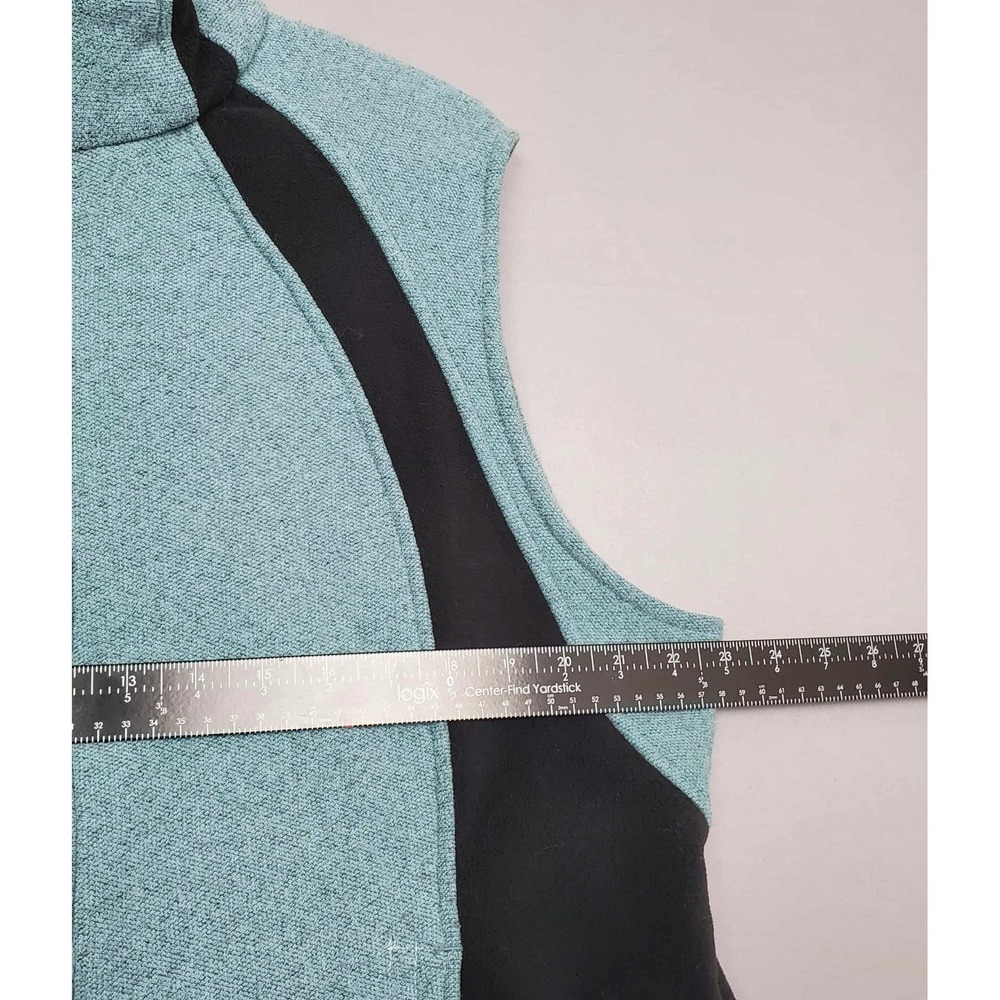 Woolrich Fleece Full Zip Sweater Vest Womens XL Teal Black Zip Pockets Winter - Picture 4 of 7